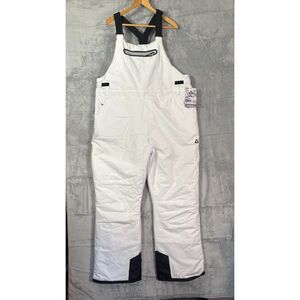 Women's White Snow Bib Overalls